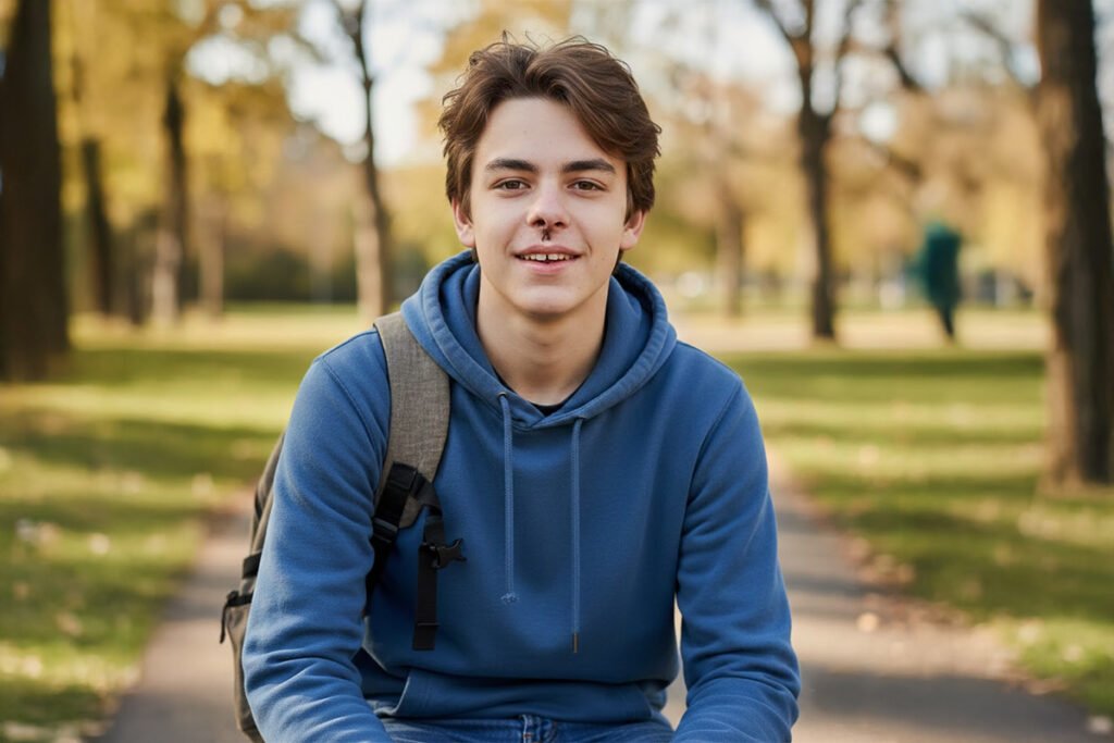 Jeune homme souriant avec fente labio palatine
